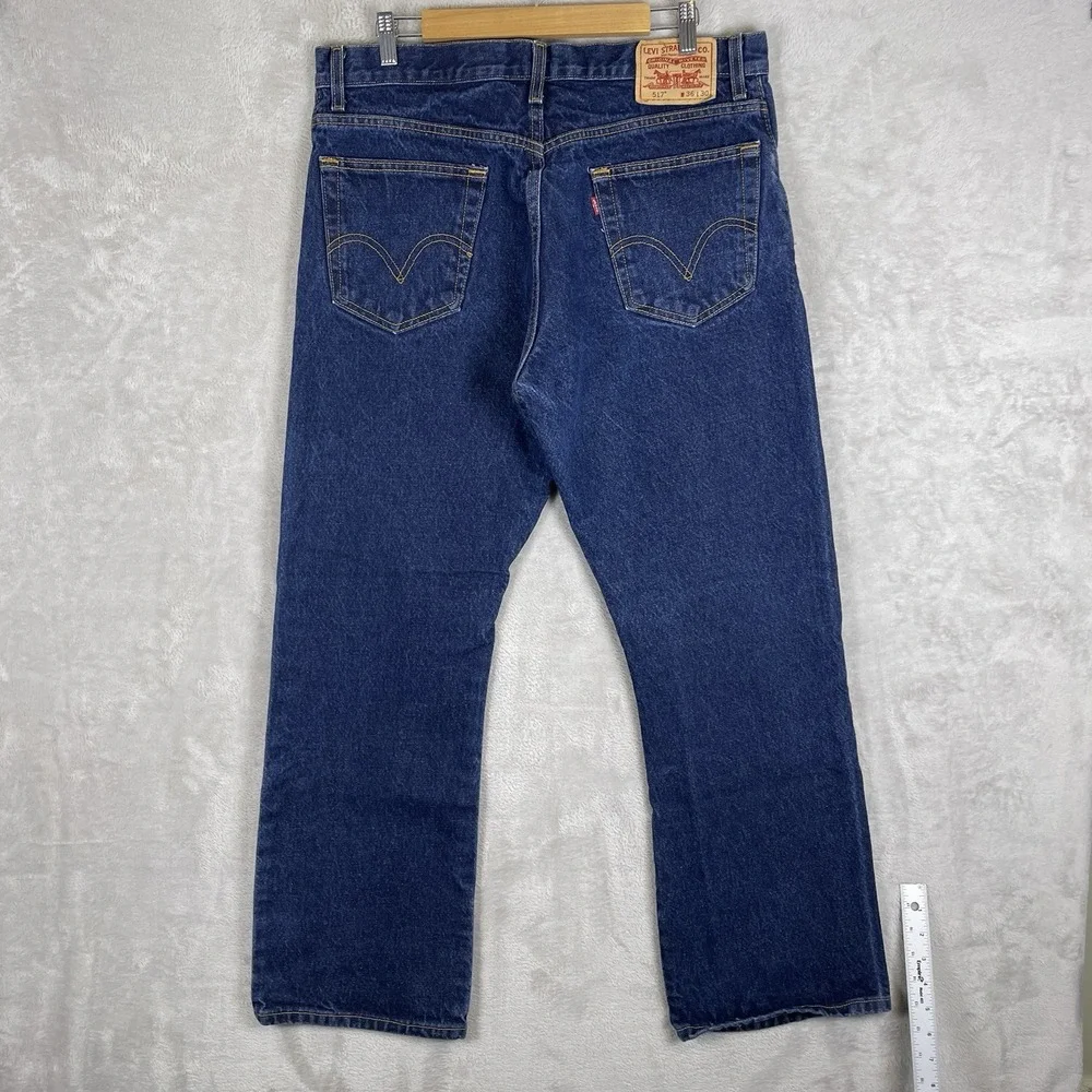 Vintage Levis 517 Jeans Mens 36x30 Y2K Dark Wash 2005 Bootcut Cowboy Skater West